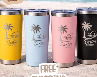 Stainless Steel Summer Tumbler, Summer 2026, Destination Name Tumbler, Bachelorette Party Gift, Family Travel Tumbler