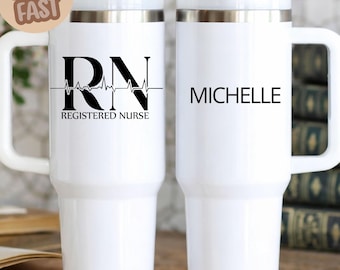 Personalized Nurse Tumbler, Nurse Thank You Gift, Registered Nurse Travel tumbler, RN Graduation Gift, Future Nurse tumbler