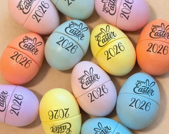 Surprise Easter eggs, Resurrection Day, children, family, church, colorful Easter eggs. Bible verse, gifts, decoration, wood, engraving