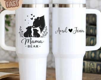 Personalized Mama Bear tumbler, Personalized family tumbler with children's names, Gift for mom or grandma, New mom tumbler, sentimental gift