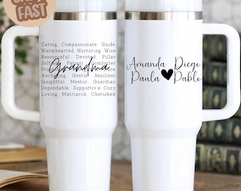 Personalized tumbler for Nana with the names of her grandchildren,gift for a first time grandmother,Nana Mother's Day Gift,words for grandma