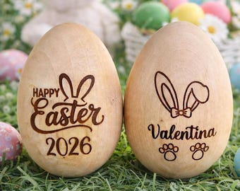 Personalized wooden egg / Engraved baby egg / Easter egg for children / Custom wooden egg / Easter basket filler / My first Easter