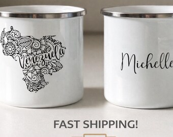 Mug with Map of Venezuela, Personalized Mug with Name, Venezuelan Pride, Gift for a Venezuelan,