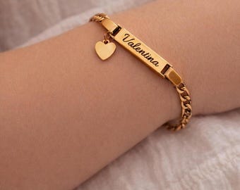 Personalized baby bracelet: stainless steel, personalized name, newborn gift, baby boy gift, goddaughter gift, birthday gift
