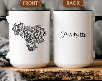 Mug with Map of Venezuela, Personalized Mug with Name, Venezuelan Pride, Gift for a Venezuelan