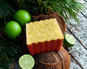 Coconut Lime Soap | Handmade Organic Zest, Brightening Skincare (4 oz)