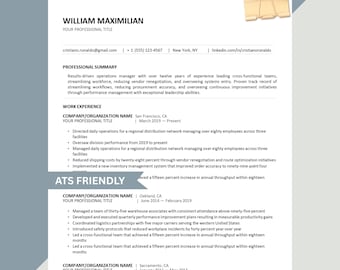 Modelo de currículo compatível com ATS (Sistemas de Rastreamento de Candidatos) para Word, Google Docs e Pages, Currículo para ATS, Modelo de currículo para ATS, Currículo minimalista, Currículo simples, Currículo moderno