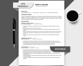 ATS-vriendelijke cv-sjabloon Word, Google Docs and Pages, ATS-cv, ats cv-cv-sjabloon, minimalistisch cv, eenvoudig cv, modern cv