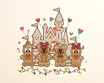 Disney Christmas DTF, Gingerbread Disney DTF Transfer, Ready To Press DTF, Ready For Press Heat Transfers, Direct To Film