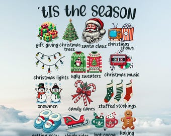 Tis The Season Christmas DTF Transfer - DTF Transfer, Ready To Press DTF, Ready For Press Heat Transfers, High Quality