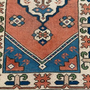 Antique Rug - Vintage Area Rug - Antique Turkish Rug - Vintage Oriental Rug - 2.7x4.4 Ft Hand Knotted Rug - Original Hand Made Rug-- image 1