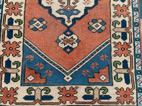 Persian Rug - Vintage Area Rug - Antique Turkish Rug - Persian Oriental Rug - 2.7x4.4 Ft Hand Knotted Rug - Original Hand Made Persian Rug--