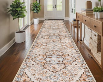 Turkish Runner Rug Vintage Area Rug Authentic Rug, Oushak Persiani Hallway Rug - Long Rug Bohemian Farmhouse Rug Rustic Rug