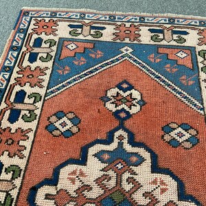 Antique Rug - Vintage Area Rug - Antique Turkish Rug - Vintage Oriental Rug - 2.7x4.4 Ft Hand Knotted Rug - Original Hand Made Rug-- image 9