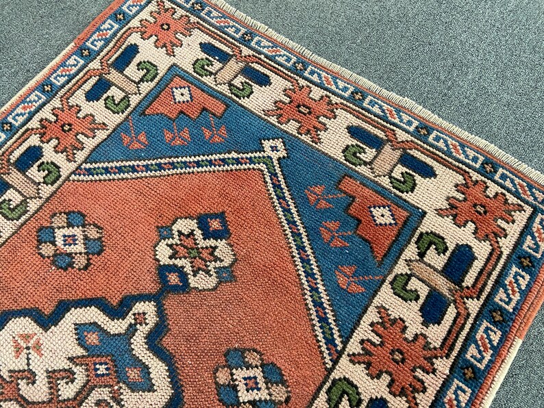 Antique Rug - Vintage Area Rug - Antique Turkish Rug - Vintage Oriental Rug - 2.7x4.4 Ft Hand Knotted Rug - Original Hand Made Rug-- image 6