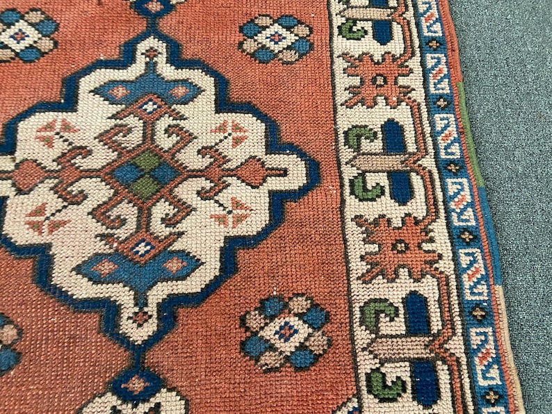Antique Rug - Vintage Area Rug - Antique Turkish Rug - Vintage Oriental Rug - 2.7x4.4 Ft Hand Knotted Rug - Original Hand Made Rug-- image 8