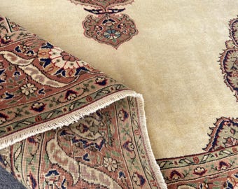 Rug For Living Room Persiani rug - Antique Rug - Vintage Rug -Large Rug - Wool Rug - Handwoven Rug - Turkish Oushak Rug 6.9x9.8 Ft Rug