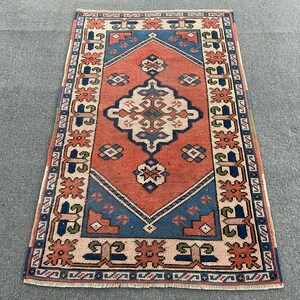 Antique Rug - Vintage Area Rug - Antique Turkish Rug - Vintage Oriental Rug - 2.7x4.4 Ft Hand Knotted Rug - Original Hand Made Rug-- image 2