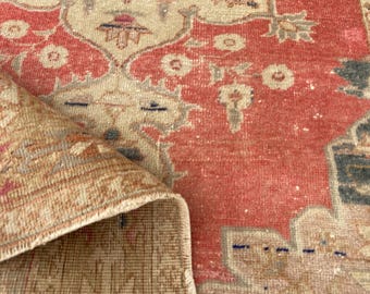 Turkish rug Boho rug Vintage Persiani rug Hand Woven Wool Rug - Antique Decorative Rug Aesthetic Rug - Runner Rug 3.5x5.3 Ft Rug