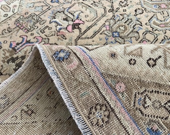 Vintage Persiani Rug - Antique Wool Rug Vintage Persiani Rug- Area rug -Turkish Rug - Knotted Rug - Old Rug - Oushak Rug - 4.9x8 Ft Rug