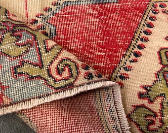 Turkish Rug Vintage Persiani - Wool Rug Hand Woven Rug - Bohemian Retro Rug - Antique Rug Runner Rug - Neutral Old Rug 3.7x6.6 Ft Rug