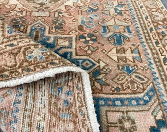 Vintage Persischer Teppich --Antiker Wollteppich -- Antiker Wollteppich -- Türkischer Teppich -- Geknoteter Teppich -- Alter Teppich - Oushak Teppich -- 100x160 cm