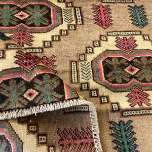 Persiani rug - Antique Rug - Vintage Rug - Geomatric Boho Rug- Runner Rug - Wool Rug - Handwoven Rug - Turkish Kilim Rug 3.7x4.8 Ft Rug