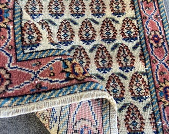 Turkish rug - Antique Rug - Vintage Rug - Original Aged Rug- Runner Rug - Wool Rug - Handwoven Rug - Turkish Oushak Rug 2.7x5.1 Ft Rug