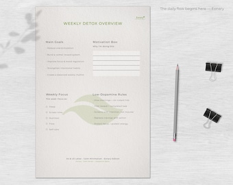 Dopamine Detox Journal – Printable Daily Reset Planner (A4 & US Letter)