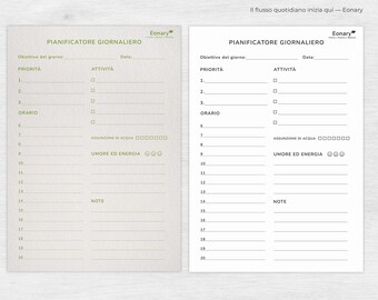 Eonary Planner Giornaliero | Produttivita Consapevole e Serenita Mentale | Modello Minimalista Ispirato al Dopamine Detox
