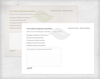 Crea hábitos digitales saludables – Plantilla minimalista | A4 & US Letter | Descarga digital