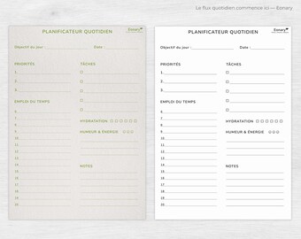 Eonary Planificateur Quotidien | Productivité Apaisée & Concentration Consciente | Modèle Minimaliste Inspiré du Dopamine Detox