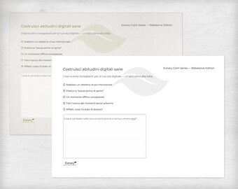Costruttore di Abitudini Digitali Sane | Modello Minimalista | A4 & US Letter | Download Istantaneo