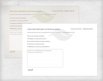 Bâtisseur d’Habitudes Numériques Saines | Feuille de Routine Quotidienne | Déconnexion Consciente | Journal Bien-Être Digital