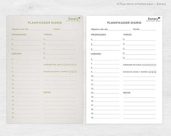 Eonary Planificador Diario | Enfoque Calmado & Productividad Consciente | Plantilla Minimalista Inspirada en el Dopamine Detox