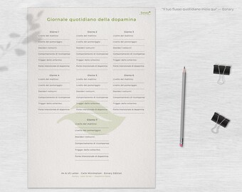 Dopamine Detox Journal Stampabile A4 & US Letter – Reset Quotidiano, Uso Consapevole Digitale, Abitudini a Bassa Dopamina