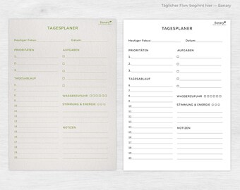 Eonary Tagesplaner | Achtsamer Planer für ruhige Konzentration & Balance | Dopamin-Detox Minimalistisches PDF