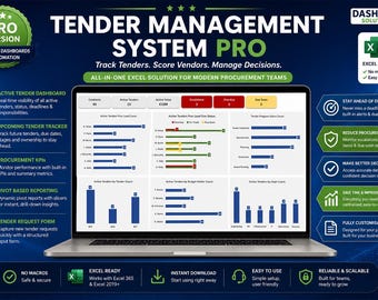 Zahlungsmittel- und Auftragsvergabesystem Pro | Excel-Beschaffungs-Dashboard | zarter Tracker | Angebotsliste | Einkaufs KPI Tool