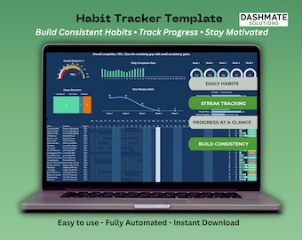 Habit Tracker Dashboard - Einfacher & Automatisierter Excel Planer