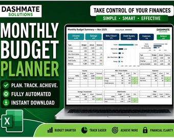 Excel-Budgetplaner | Monats- und Jahresübersicht (Digitaler Download)