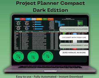 Projektplaner - Aufgabentracker - Compact Dark Edition - Gantt Visuell