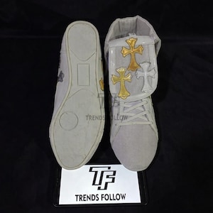 Zapatos de boxeo personalizados con parches cruzados de cuero dorados y plateados, regalo para hombres