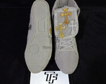 Personalisierte Boxschuhe Gold & Silber Leder Kreuz Patches Geschenk für Ihre Männer