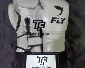 White professional Fly Boxing Gloves