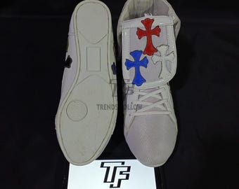 Custom Made Chrome Christian Stylish Heart Boxing Shoes | Fight Training Competition Boxer Footwear Boots