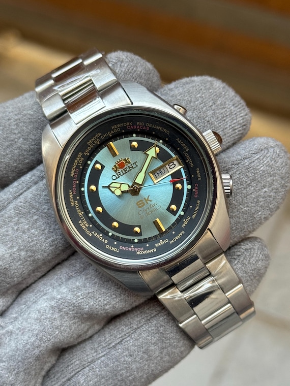 オリエント 腕時計 自動巻き デイデイト 新品ベルト付き 本革 レザー 稼働 オリエント ORIENT デイデイト 21石 自動巻き 裏スケ 稼動品 【公式通販】
