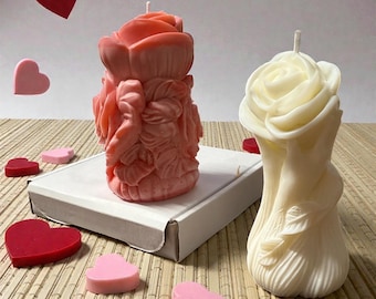 Handmade Rose Flower Candle | Elegant Home Decor