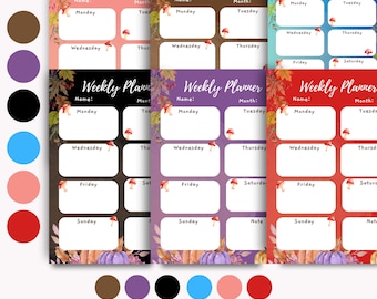 Editable Weekly Planner Template, Printable Organizer (Digital Download)