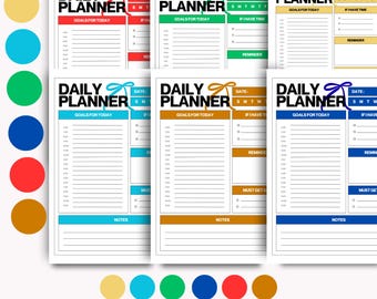 Simple Daily Planner Printable, Goal Tracker (Digital Download)