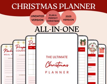 Christmas Planner, Holiday Organizer, Gift Tracking, Budget (Digital Download)